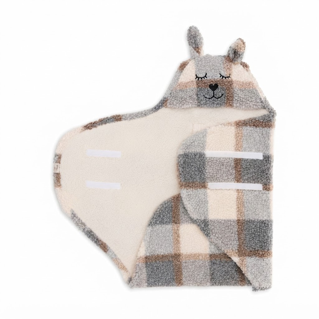 Einschlagdecke Babyschale - Bunny Check
