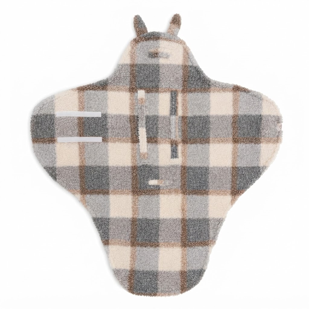 Einschlagdecke Babyschale - Bunny Check