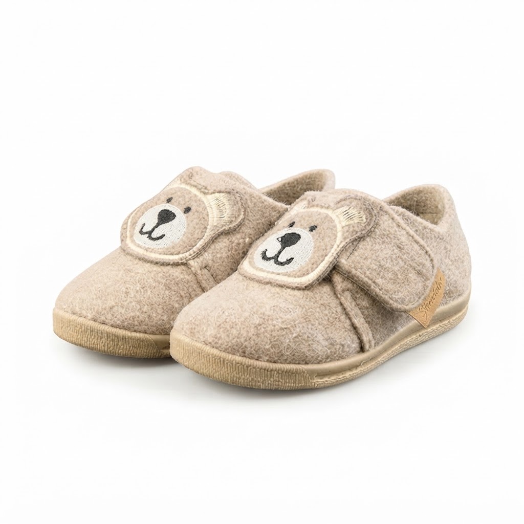 Baby Hausschuhe Bär - Rutschfest