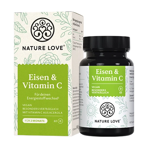 Eisen & Vitamin C Tabletten – Hochdosiertes Eisen-Bisglycinat mit Acerola