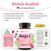 – 550 mg Omega-3-Fettsäuren (EPA & DHA) pro Tagesportion.