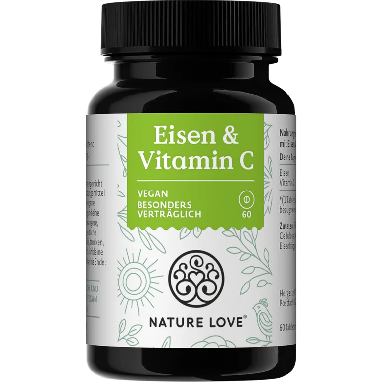 Eisen & Vitamin C Tabletten – Hochdosiertes Eisen-Bisglycinat mit Acerola