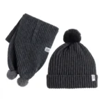 Kinder Winterset Mütze & Schal mit Pompon