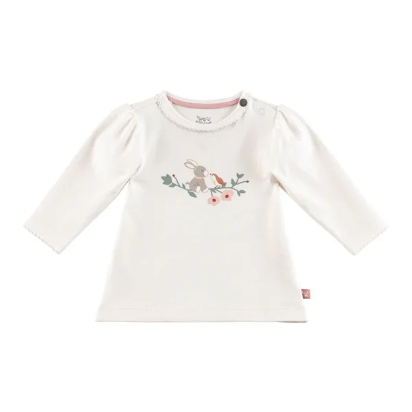Sterntaler - Long Sleeve Shirt Emmi - Puffed Sleeve Cotton Jersey & Crochet Edge