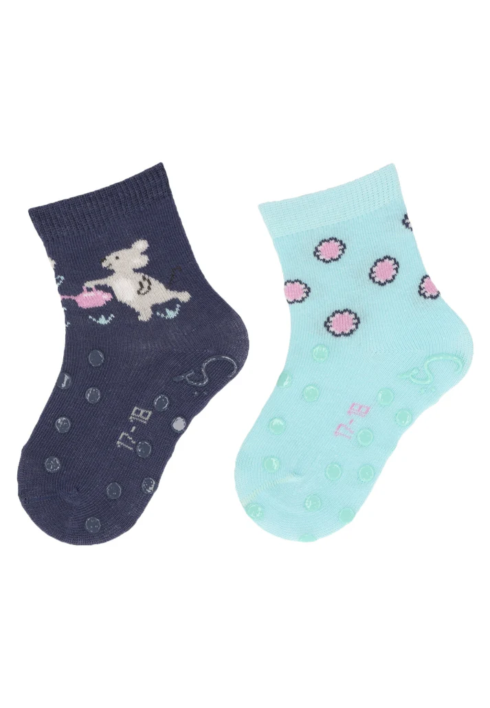 Second image of ABS Krabbelsocken Doppelpack | Rutschfeste Babysocken mit Innenfrottee