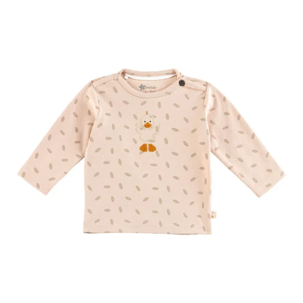 Sterntaler Edda Long Sleeve Shirt - Cotton Jersey with Button & Duck Embroidery