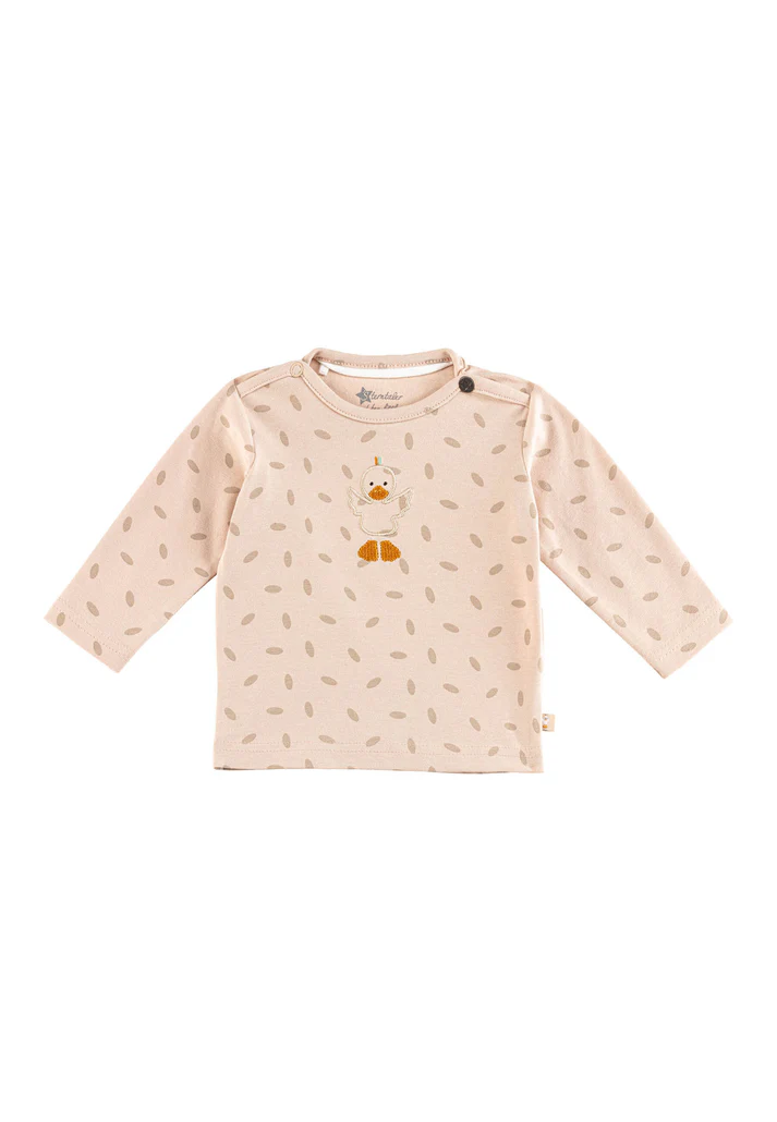 Sterntaler - Langarmshirt Edda – Baumwolljersey mit Knopfleiste & Entenstickerei