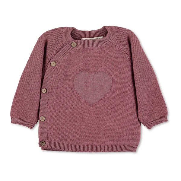 Sterntaler - GOTS cardigan heart - organic cotton with button placket