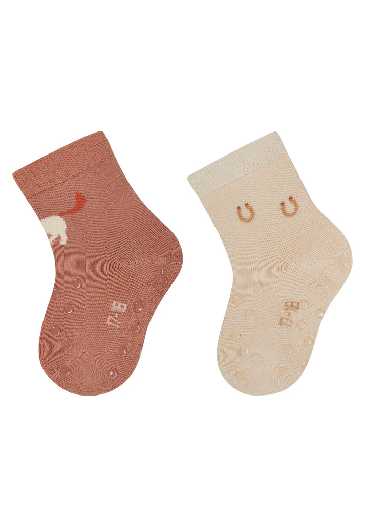 Second image of ABS Krabbelsocken Doppelpack | Rutschfeste Babysocken mit Innenfrottee