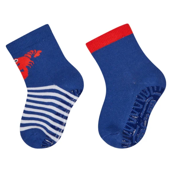 ABS crawl socks double pack | Non-slip baby socks with indoor terry