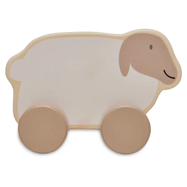 Jolle - Wooden Toys Auto Farm FSC Wood - Lambs & Apple on Wheels