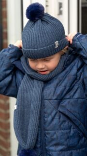 Kinder Winterset Mütze & Schal mit Pompon – Bild 7