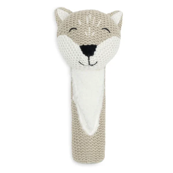 Jolle - rattle fox - knitted baby rattle with bells