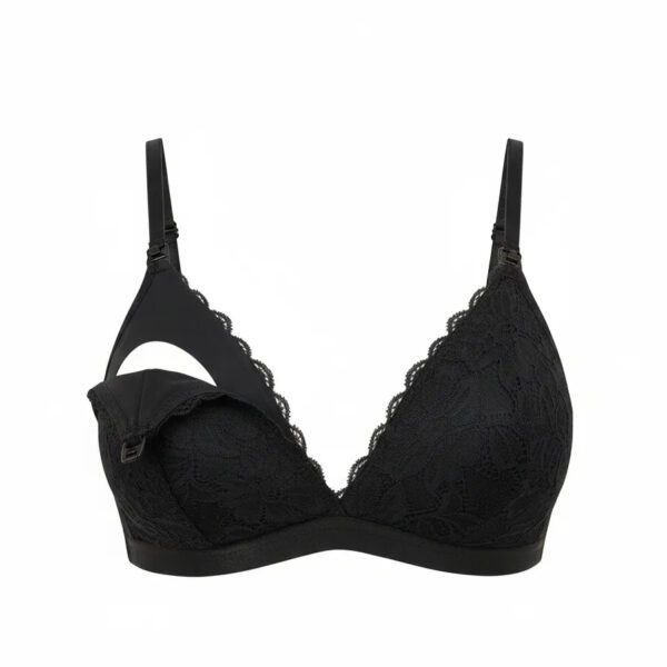 Maternity & nursing bra with lace trim - ironless, without upholstery & elegant