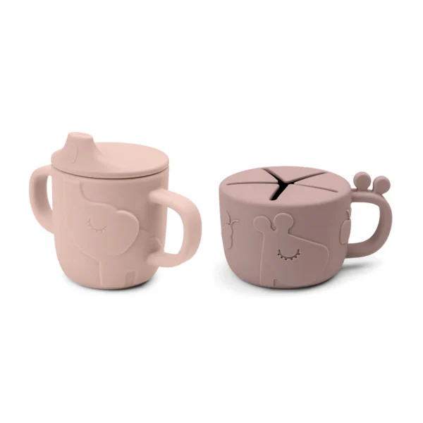 Done by Deer Peekaboo Snack & Drinking Mug Set - 100% Silicone
