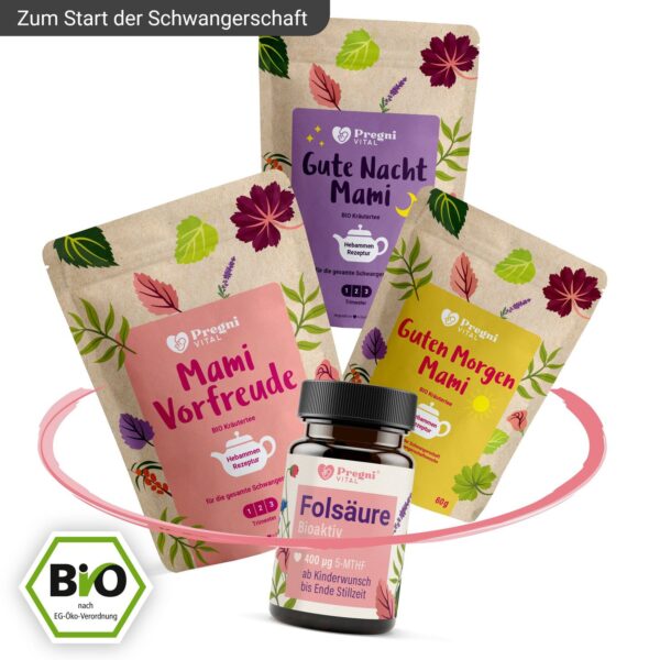 Pregnivital - Pregnancy Start Set | Folic Acid & Organic Herbal Tees