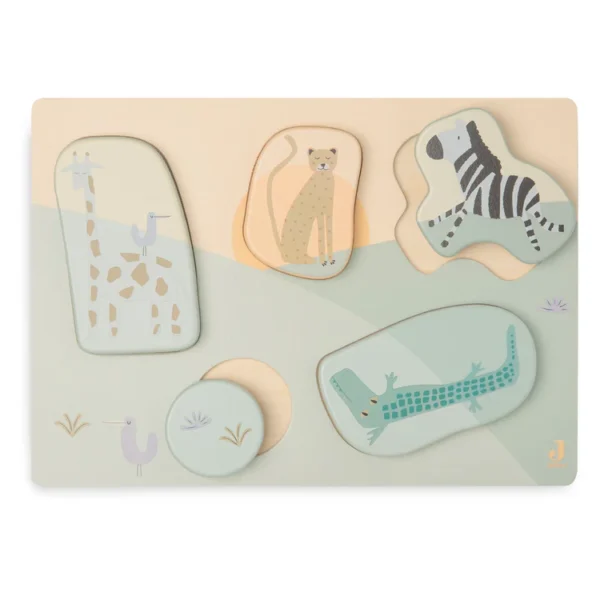 Jollein - Wooden Puzzle – Jungle Jambo | Sustainable wooden toys for children