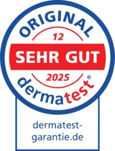 Die Hautverträglichkeit unserer Formulierungen wurde unabhängig dermatologisch geprüft. Die Testergebnisse bestätigen eine sehr gute Verträglichkeit – auch bei sensibler Haut.