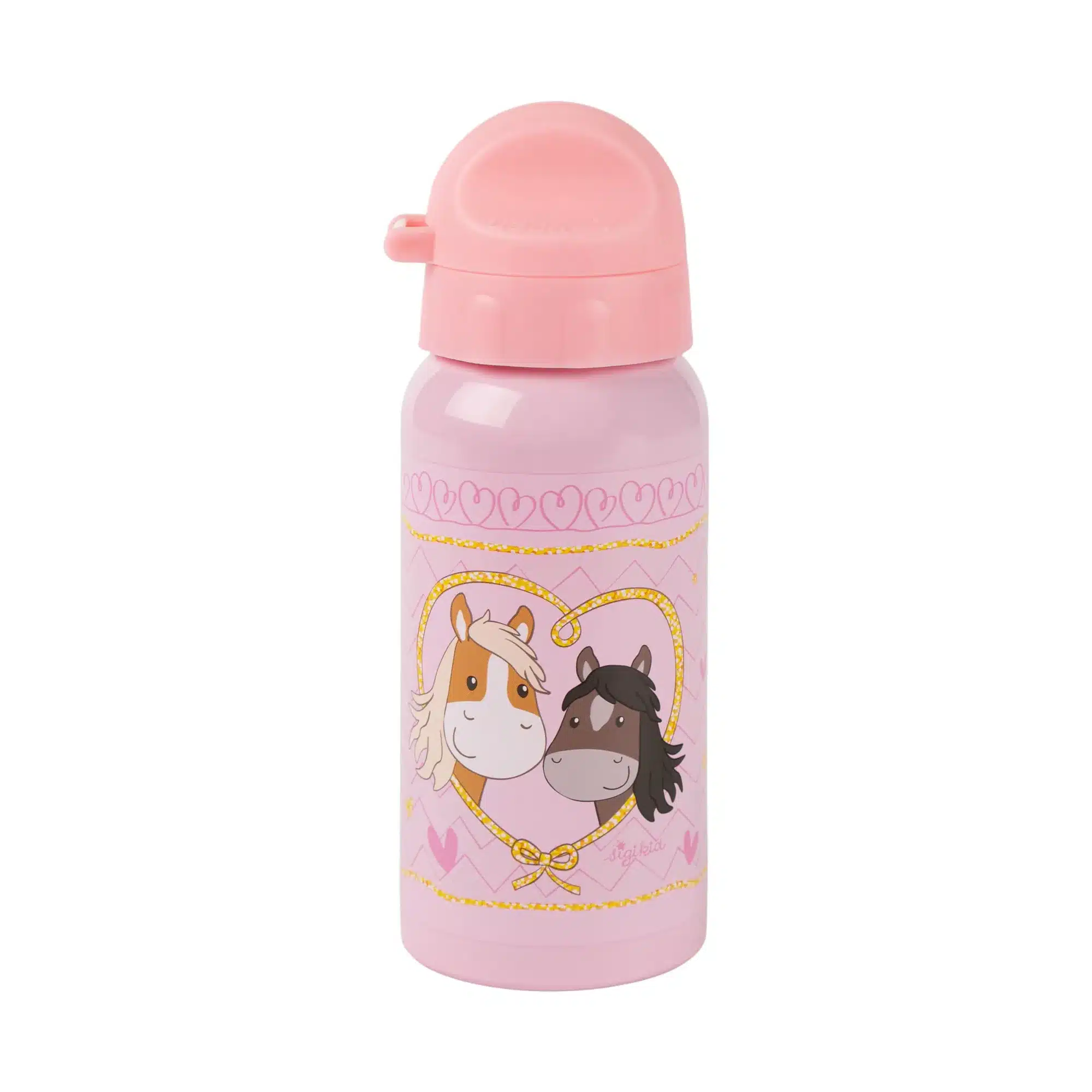 sigikid Kinder Edelstahl-Trinkflasche Pony Love 400 ml mit BPA-freiem Drehverschluss