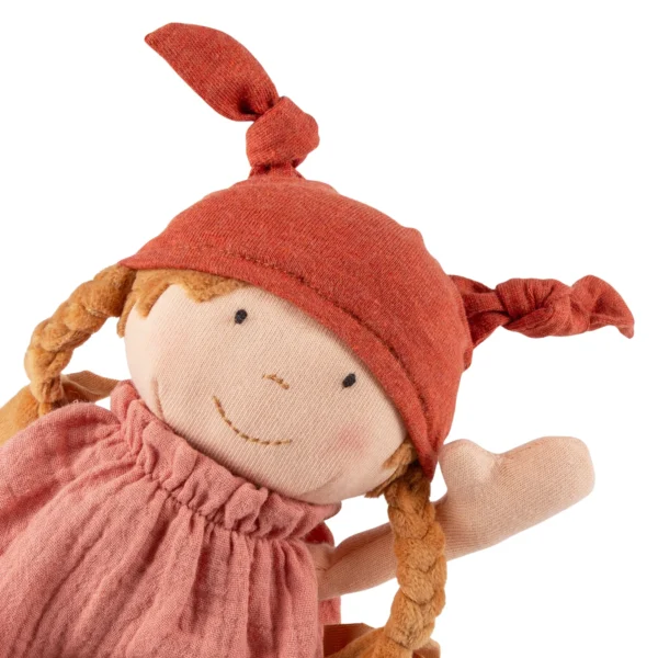sigikid Stoffpuppe Brenda Bilipup für Kinder in Rosa und mit Zipfelmütze und Musselinkleid