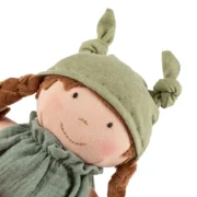sigikid Stoffpuppe Brenda Bilipup für Kinder in Grün mit Zipfelmütze und Musselinkleid