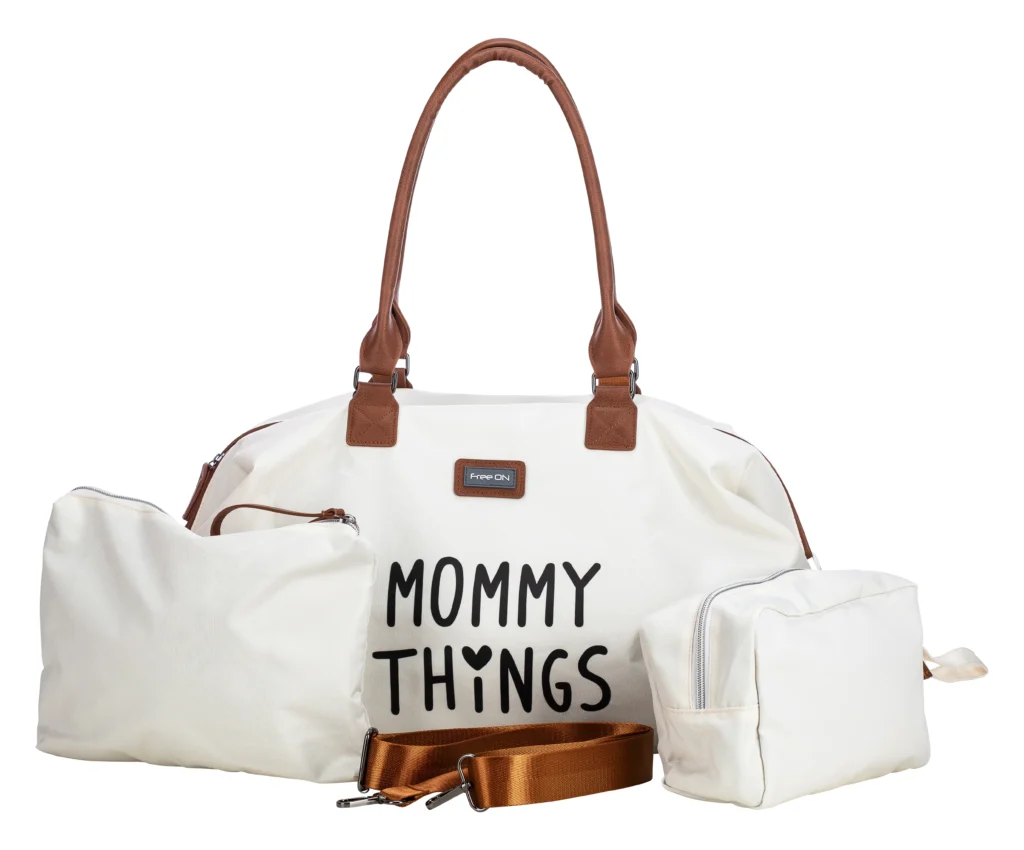 FreeON Mummy Things Bag geräumige Kliniktasche und Wickeltasche in Weiß