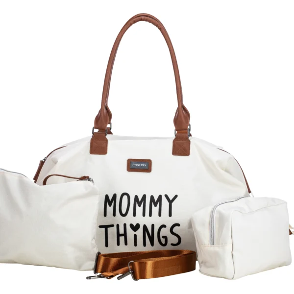 FreeON Mummy Things Bag geräumige Kliniktasche und Wickeltasche in Weiß