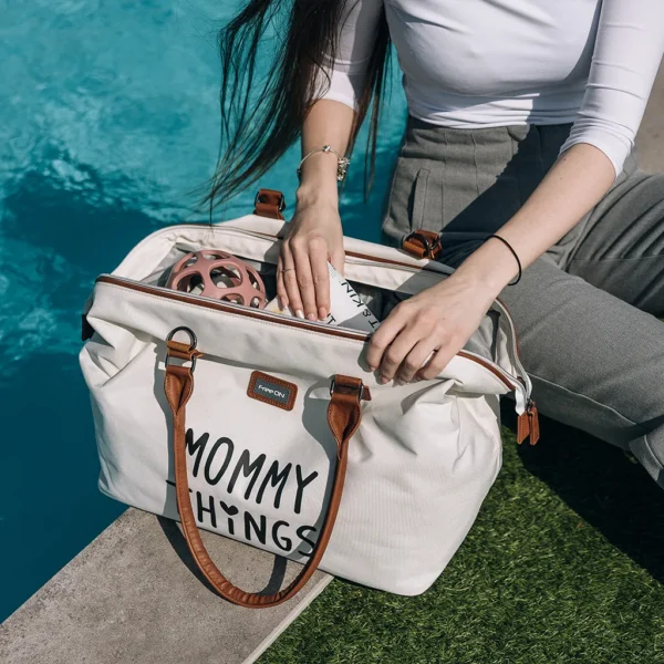 FreeON Mummy Things Bag geräumige Kliniktasche und Wickeltasche in Weiß