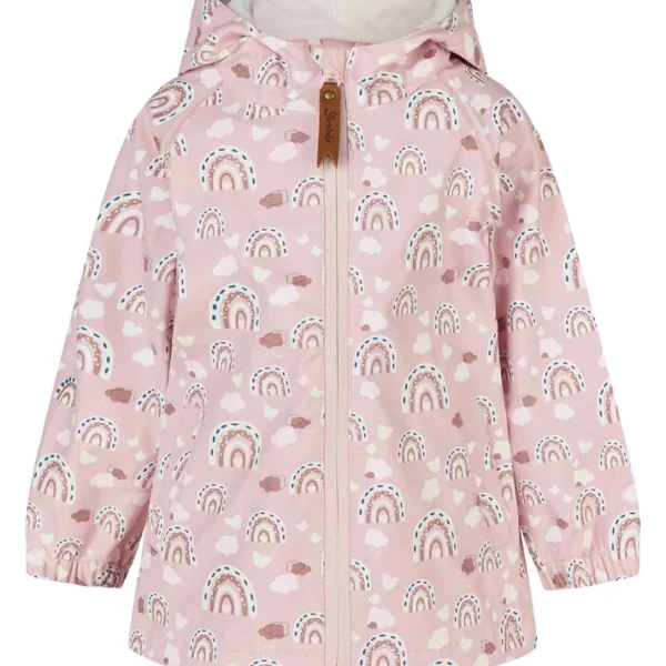 Sterntaler Kinder Regenjacke Regenbogen ungefüttert in Puderrosa mit Farbwechsel-Effekt