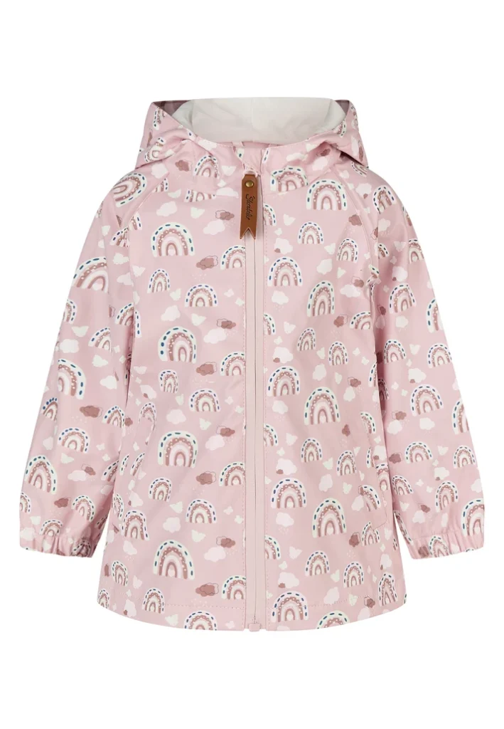 Sterntaler Kinder Regenjacke Regenbogen ungefüttert in Puderrosa mit Farbwechsel-Effekt