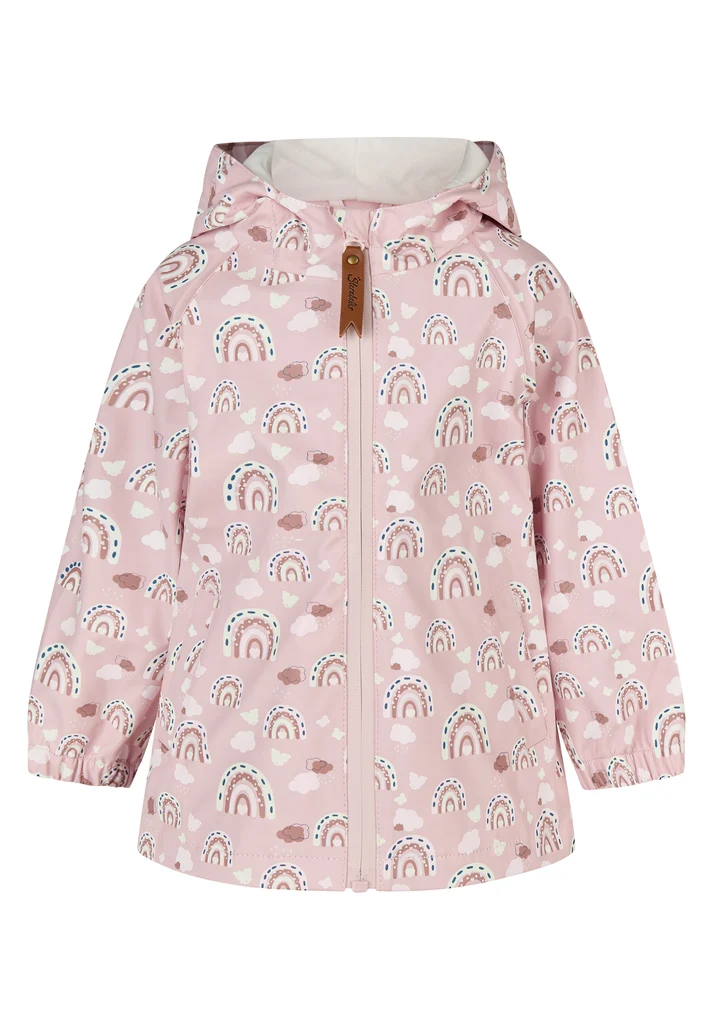 Sterntaler Kinder Regenjacke Regenbogen ungefüttert in Puderrosa mit Farbwechsel-Effekt