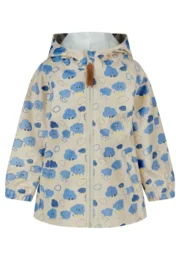 Sterntaler Kinder Regenjacke Wolken ungefüttert in Beige mit Farbwechsel-Effekt