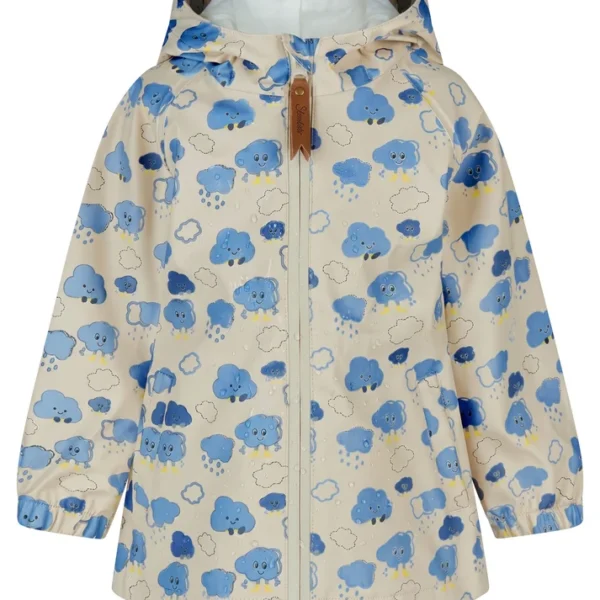 Sterntaler Kinder Regenjacke Wolken ungefüttert in Beige mit Farbwechsel-Effekt