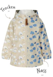 Sterntaler Kinder Regenjacke Wolken ungefüttert in Beige mit Farbwechsel-Effekt