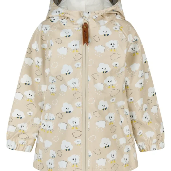 Sterntaler Kinder Regenjacke Wolken ungefüttert in Beige mit Farbwechsel-Effekt