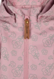 Gefütterte Kinder Regenjacke mit reflektierenden Blumen und abnehmbarer Kapuze