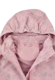 Gefütterte Kinder Regenjacke mit reflektierenden Blumen und abnehmbarer Kapuze