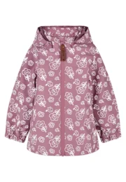 Gefütterte Kinder Regenjacke mit reflektierenden Blumen und abnehmbarer Kapuze
