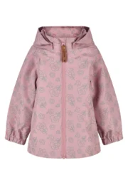 Gefütterte Kinder Regenjacke mit reflektierenden Blumen und abnehmbarer Kapuze