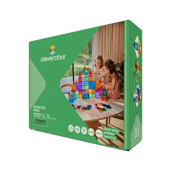 Cleverclixx Inventive Pack Intense mit 110 bunten magnetischen Bausteinen ab 3 Jahren