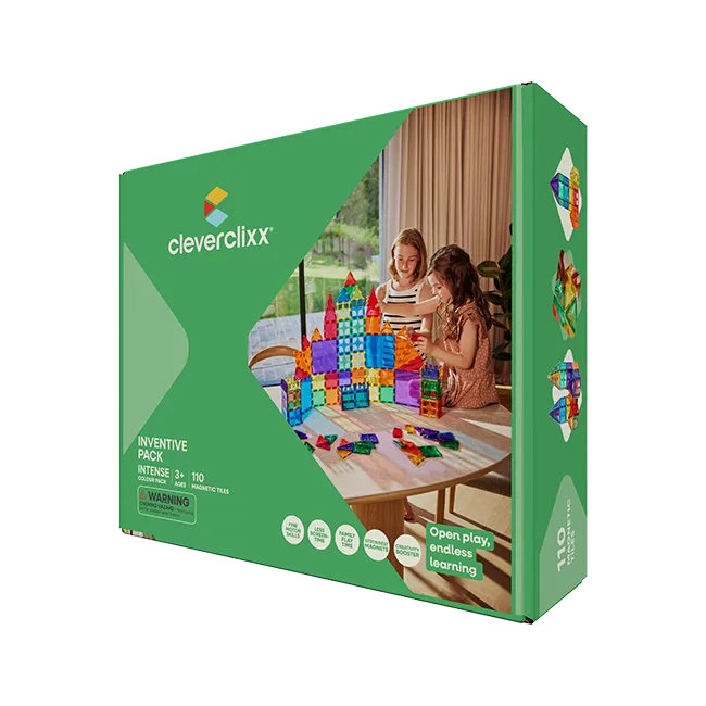 Cleverclixx Inventive Pack Intense 110 Teile Cleverclixx Inventive Pack Intense mit 110 bunten magnetischen Bausteinen ab 3 Jahren