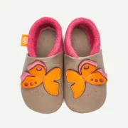 Orangenkinder SOFT Hausschuhe Schmetterling 3D aus Naturleder für Kinder