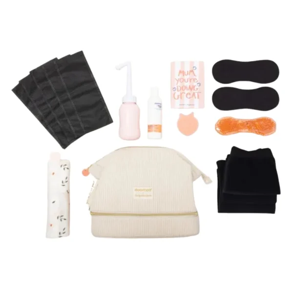 doomoo Mommy Vanity Wochenbett Pflegeset für Mamas in beiger Cordtasche