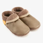 Orangenkinder SOFT Hausschuhe Klassik aus Naturleder in Dunkelblau, Lila und Beige