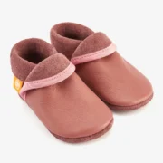 Orangenkinder SOFT Hausschuhe Klassik aus Naturleder in Dunkelblau, Lila und Beige