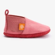 Orangenkinder SOFT Hausschuhe Elastie aus Naturleder in Pink