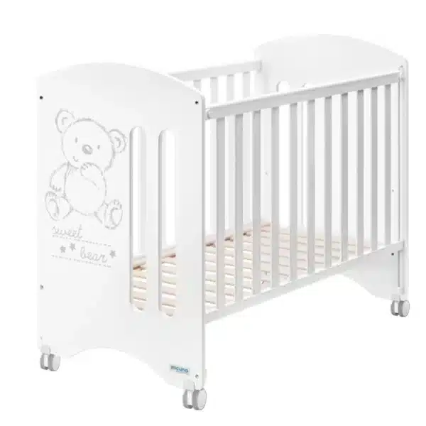 Babybett Sweet Bear Basic 120 × 60 cm in Weiß