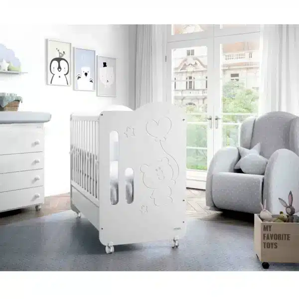 Babybett Globito 120 × 60 cm in Weiß