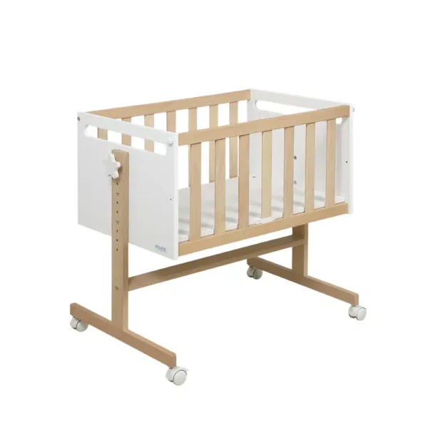 Micuna You & Me Plus Beistellbett in Weiß/Natur