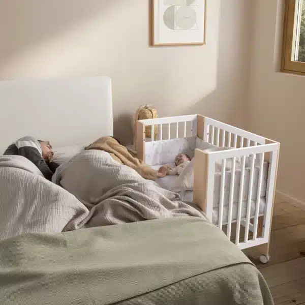 Mini Converbaby Beistellbett Weiß/Natur